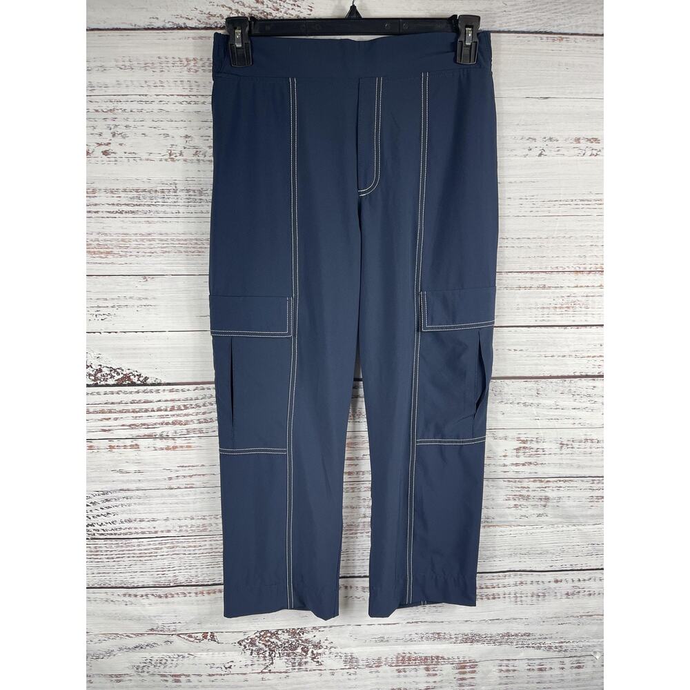 Athleta Chelsea Utility Jogger Pants Women's 6 Navy Cargo Stretch Travel Outdoor